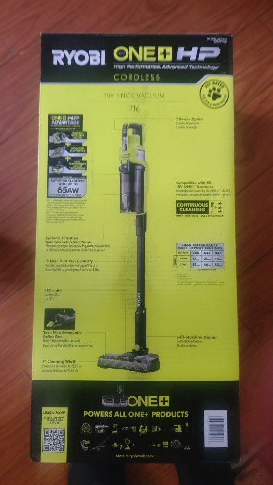 RYOBI ONE+HP CORDLESS VACUUM