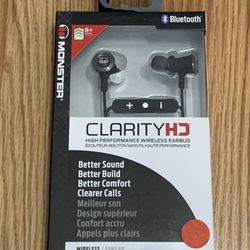 Monster Clarity HD Bluetooth High Performance Wireless Earbuds - Black