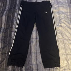 Adidas black and white joggers 