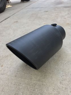 5 to 8 inch Exhaust Tip, 5" Inlet 8” Outlet 15” Overall Length Exhaust Tailpipe, Rolled Edge, Bolt on Diesel Truck