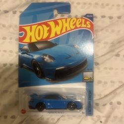 porsche 911 blue car hot wheel