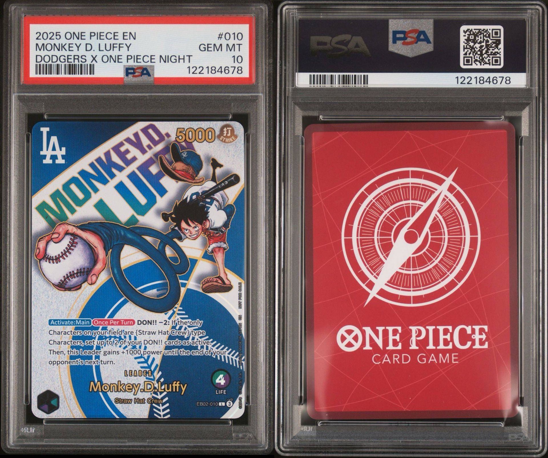 One Piece Dodgers Luffy PSA 10