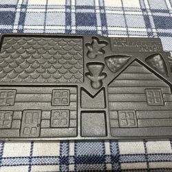 Vintage John Wright Cast Iron Gingerbread House Cookie Mold