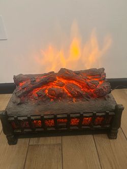 AINFOX 1500W Electric Fireplace Log Set Insert - Black