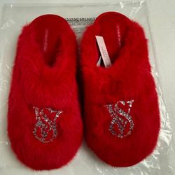 Victoria's Secret Fuzzy Slippers Red