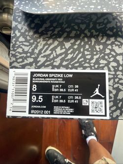 Jordan Spizike Low Black/Sail/University Red Size 8