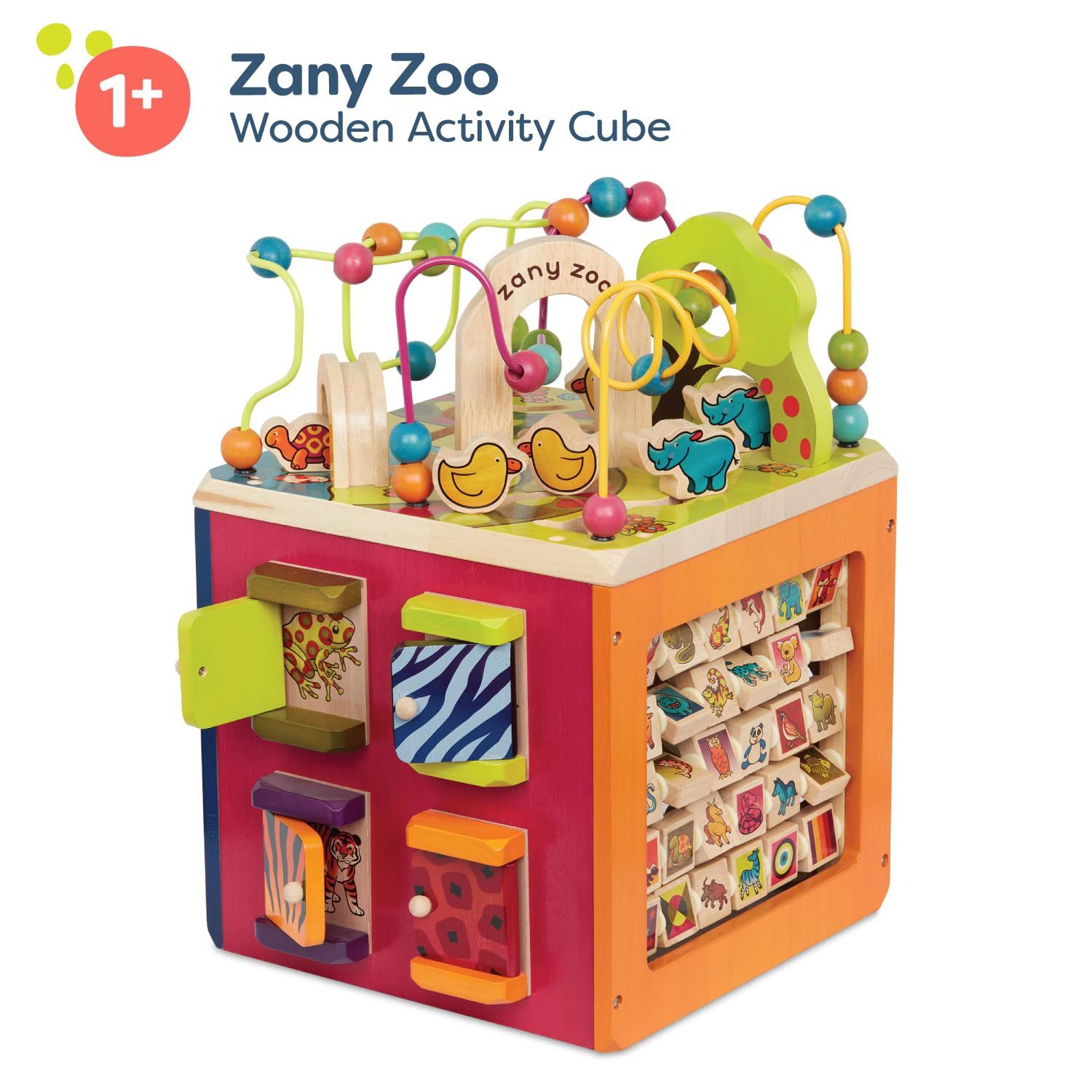Zany Zoo Wooden Activity Cube