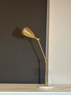 Modern Brass Desk Lamp with Marble Base