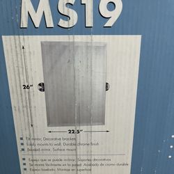 NEW Zenith MS19 26”x 22.5” Retangular Frameless Bathroom Wall Tilt Mirror  ~Beveled Edge  ~Chrome Finish ~Surface mount