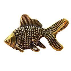 Goldfish Figurines Retro Brass Lucky Animal Statue Ornament Home Decor Desk