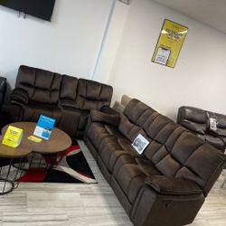 Barcelona Brown Fabric Reclining Sofa/Loveseat Sets---$1099---Unreal Pricing!!!---President's Day Now!!!