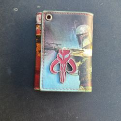 Star War Boba Fett Badge Chain Wallet