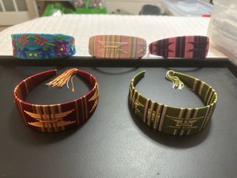 Set of 5 Handmade Fabric Headbands-Mexican Headbands