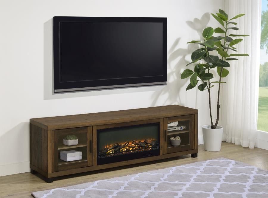 TV Unit with Fireplace and Console 71"