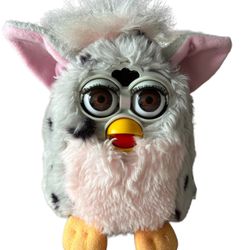 1998 Furby Model 70-800 Tiger Rare Pink Gray Spotted Blue Eyes   This toy was given to me for selling and the owner told me they had not tested it the