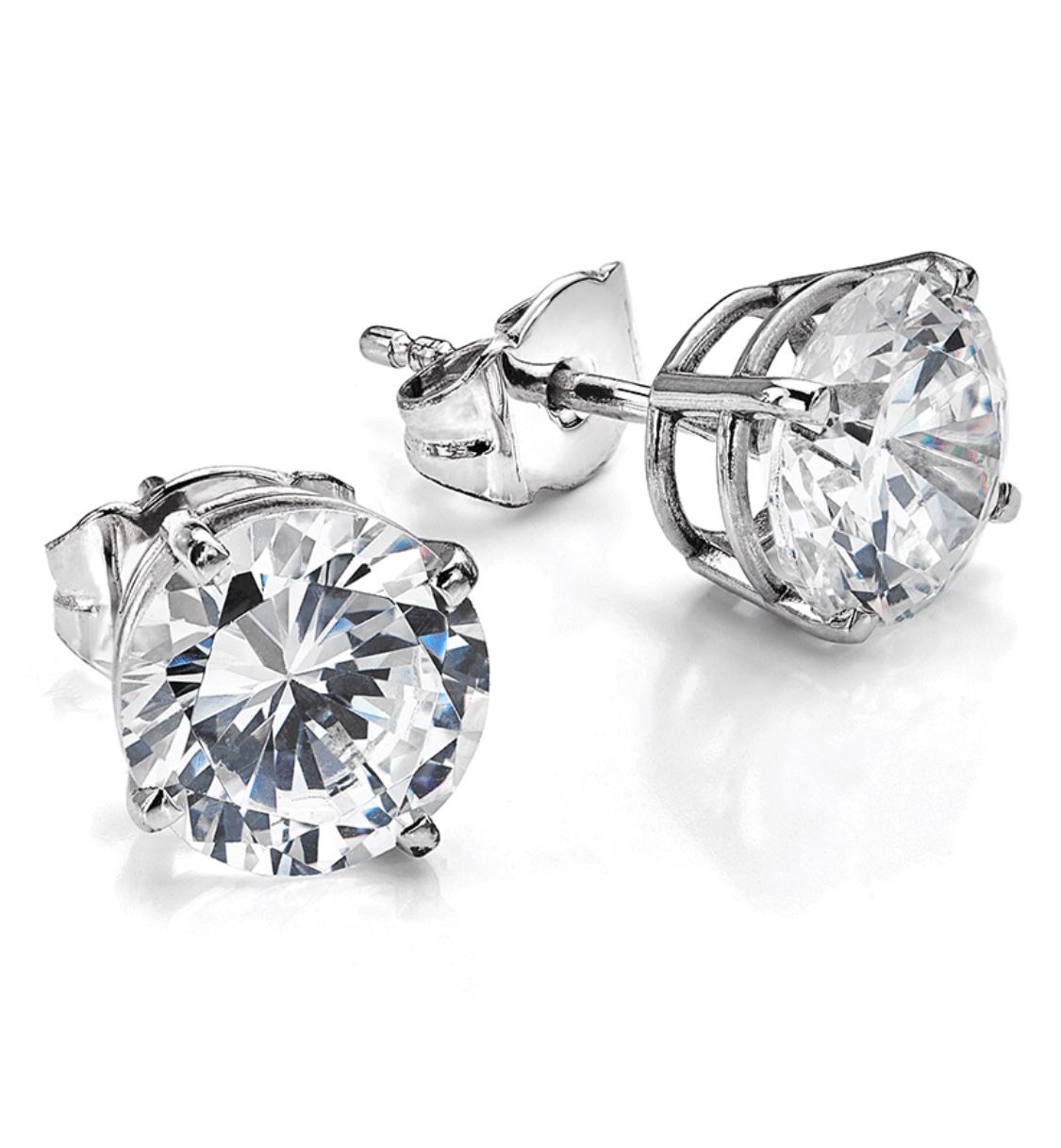 4.00 Total Carat Lab Grown Diamond Stud Earrings 14kt White Gold