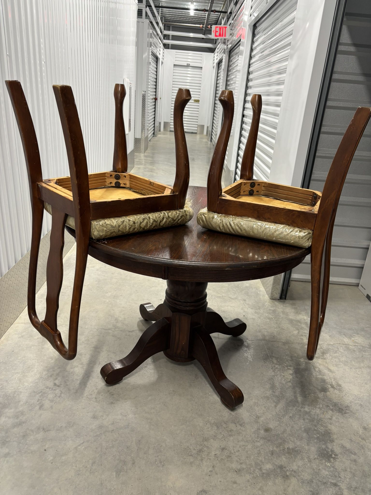 Round Wooden Table & 2 Chairs
