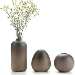 Set of 3 Small Ceramic Flower Vase