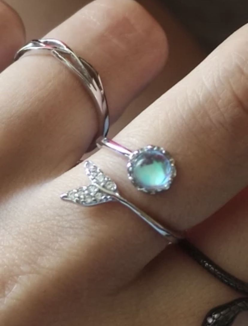 Moonstone Mermaid Silver Ring S925