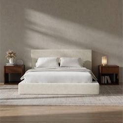 AirFrame Queen Bed Frame with Headboard, Cloud Upholstered Platform Bed Frame, 5 Inch Foam Cushioned, No Box Spring, Easy Assembly(Beige Chenille)