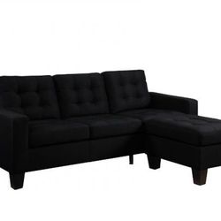 Brand New Sectional  In Microfiber In Black Gray Or Blue 