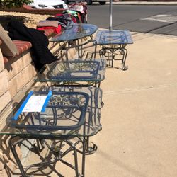 Glass Living Room Table Set