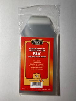 50x (1 Pack) PSA Perfect Fit Resealable PSA Graded Card Sleeves Cardboard Gold