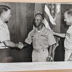 Rare United States African American marine awarded by three generals photo lot