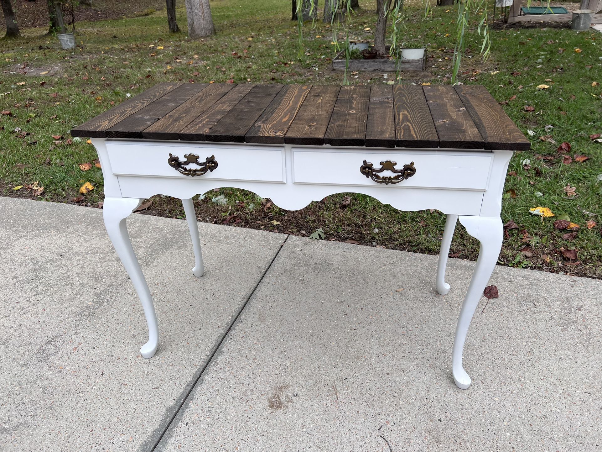 Upcycled Farmhouse Sofa Console Entry Buffet Table with Drawers