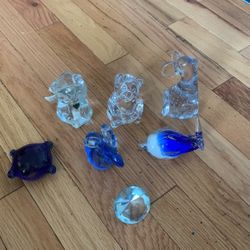 Seven glass figurines- reduced sale for 1 hour 