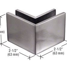 CRL 2-1/2" x 2" Brushed Stainless 90º Outside Corner Mall Front Clamp