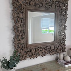 Wall Mirror Wood - Brown