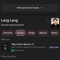 4 Tickets Kravis 7:30 Show March 9