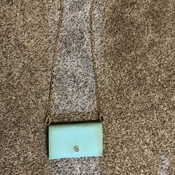 Tory Burch Emerson Saffiano Leather Chain Wallet – Mint Green $120 (Excellent condition)