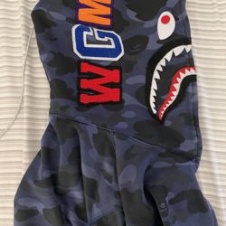 Authentic Blue Bape Hoodie With Tags 