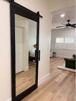 Black mirror Barn doors closet bathroom office 32/96