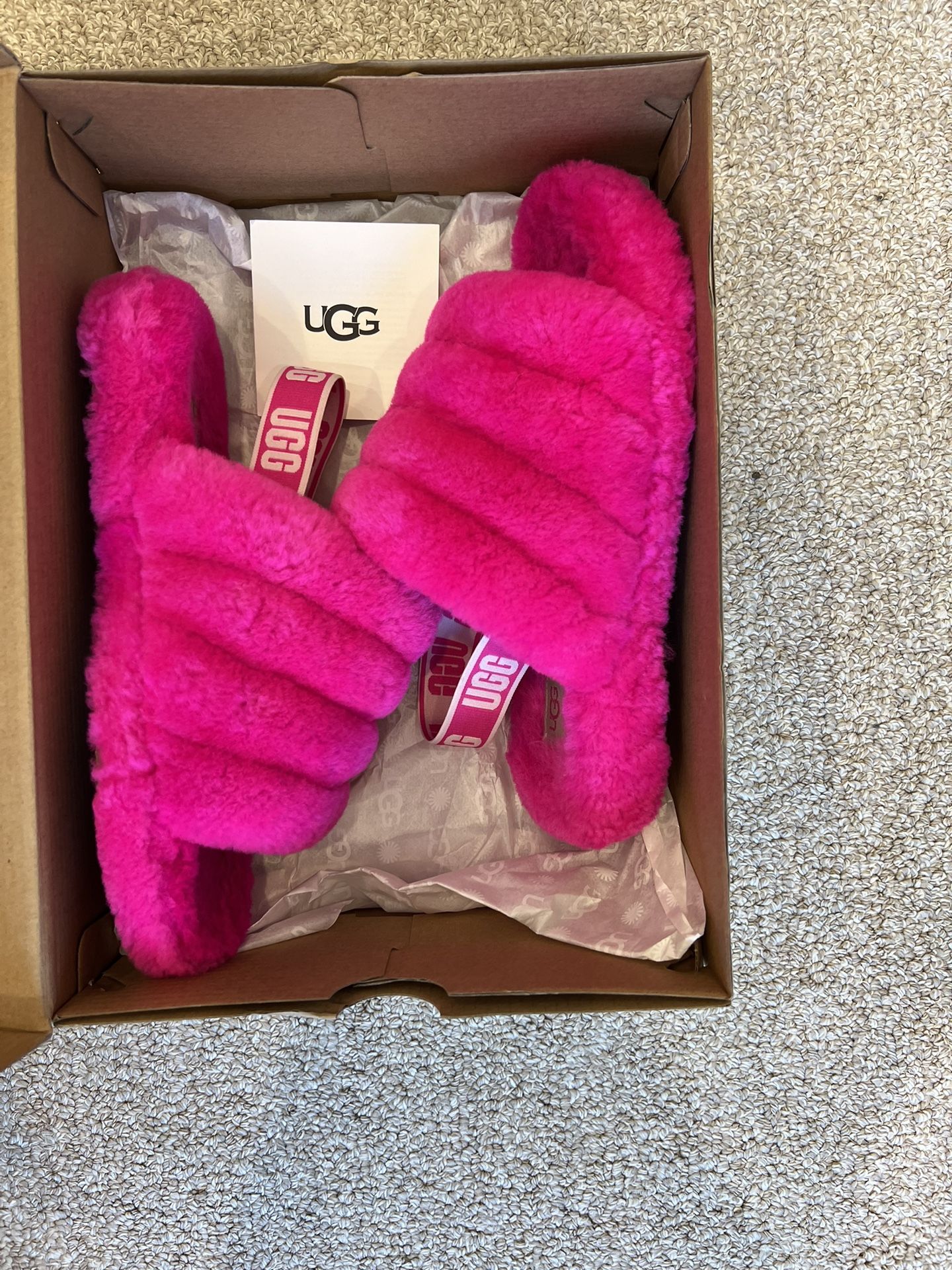 Hot Pink Pink Fluff Yeah Ugg UGG Fluff Yeah Slide Slippers In Hot