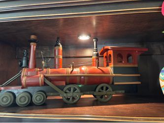 Vintage wood and metal locomotive
