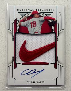 Chase Davis autographed patch baseball card
