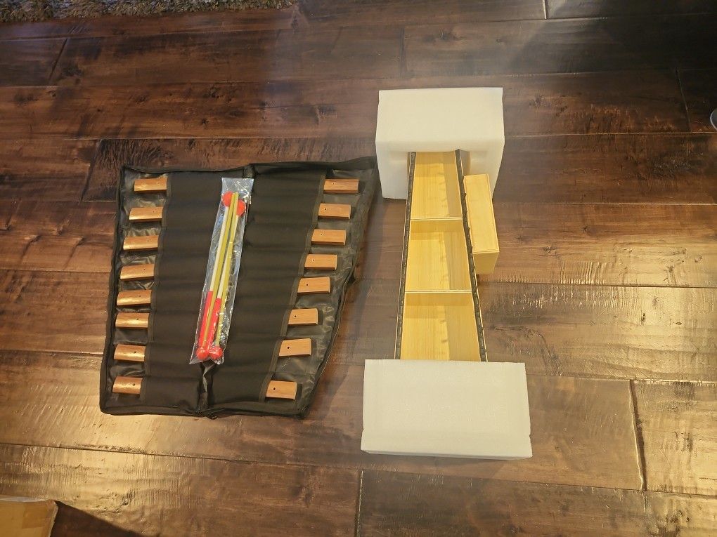 Xylophone inTemenos Orff Soprano with Resonator, 16 Fiberglass Keys, 2 Pairs of Mallets, Wooden Xylophone – Handmade Percussion Instrument