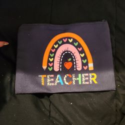 Teacher Fabric Zippered Pencil Pouch Cloth