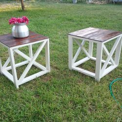 Rustic end tables