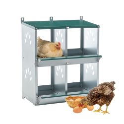 4 Compartment Chicken Nesting Boxes, Metal Nesting Boxes Wall Mount Chicken Egg Laying Box for Different Chicken Breeds
