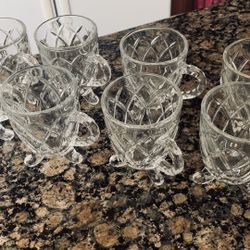 8 Crystal Tea Or Coffee Cups