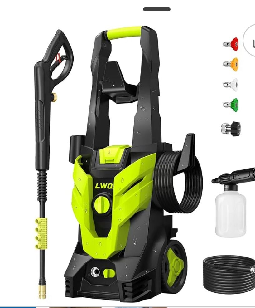 Pressure Washer, Washer with 4 Quick Connect Nozzles, Pressure Cleaning Machine with Foam Cannon for Cars/Fences/Driveways/Patios/Home Cleaning