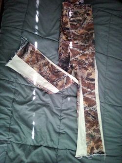 camo stacked jeans