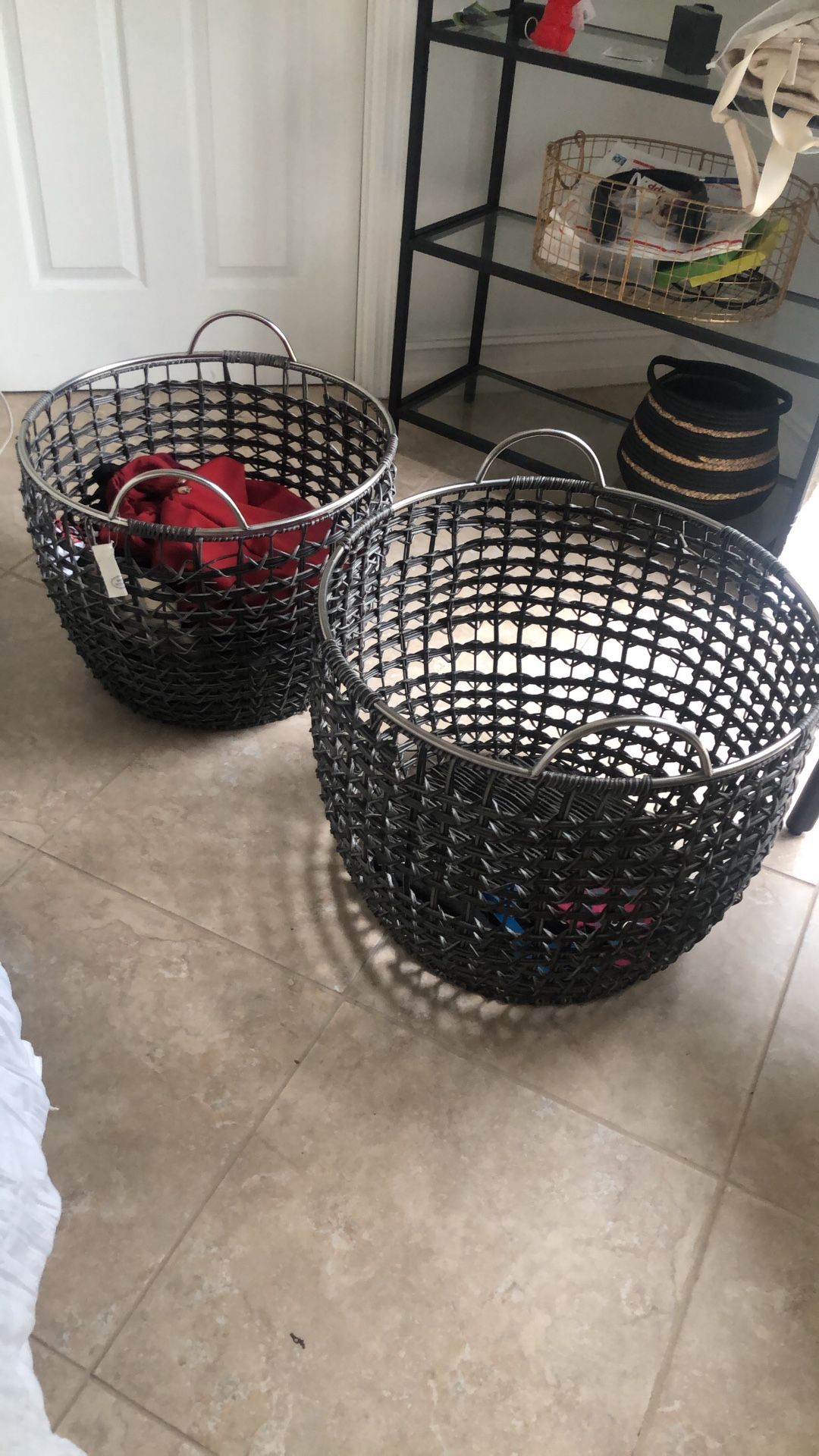 Frames, Baskets and A Steel Bookcase