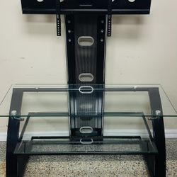 For 37-50” Flatscreen TV Mount Stand Swivel & Tilt 2 glass shelves