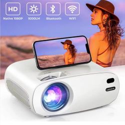 WiFi Bluetooth Projector, Native 1080P Movie Projector with Bag , 9200L HD Portable Outdoor Projector Support Zoom & Sleep Timer , Home Theater Projec