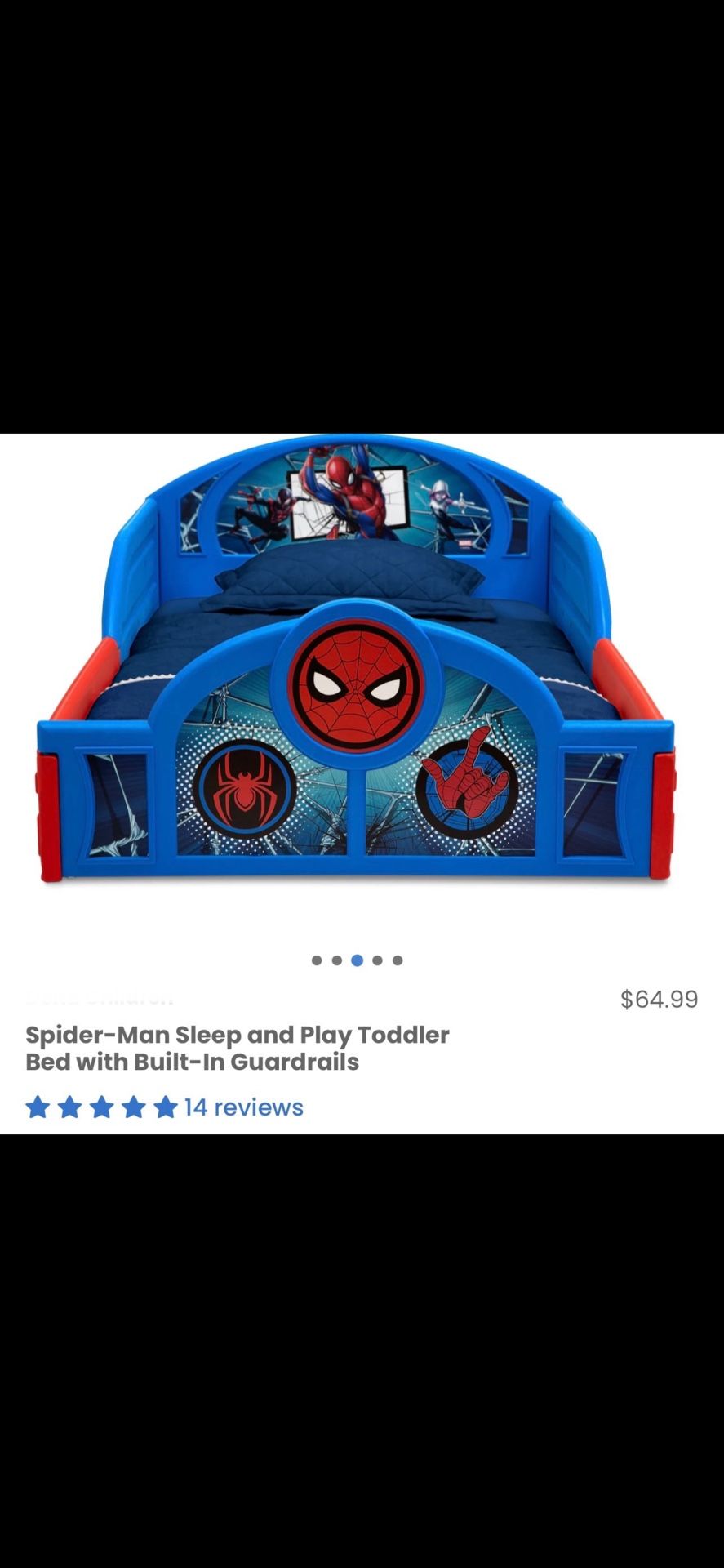 Bed/ Spider-Man Toddler Plastic bed frame/ toys/ kids/ Spider-Man/ Furniture/ new